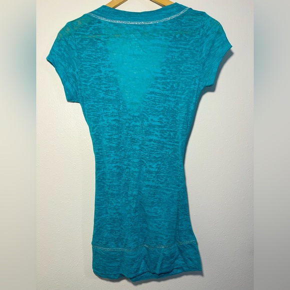 NWOT Turquoise Vanity Wrap Top, S - Picture 4 of 5